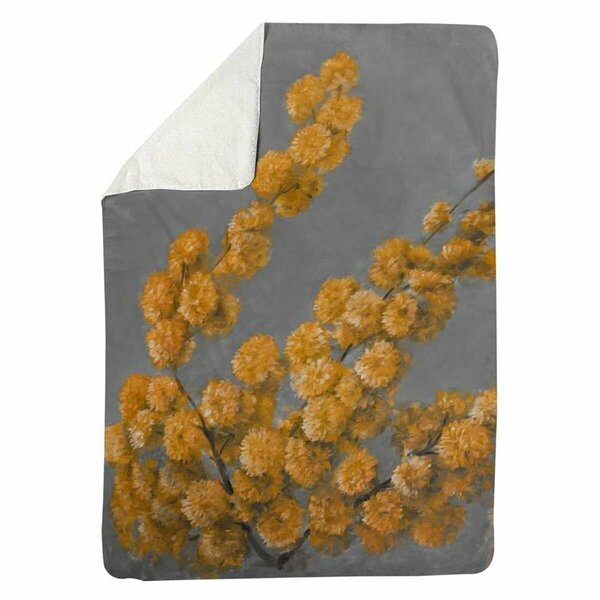 Begin Home Decor 60 x 80 in. Golden Wattle Plant-Sherpa Fleece Blanket 5545-6080-FL141